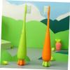 BATHVEVE 4pcs Boy Girl Toothbrush Soft Bristle Carrot Design Daily Use Manual Toothbrushes for Boy Girl Eye-catching Colors for Home Use and Sharing Friends view 2
