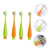 BATHVEVE 4pcs Boy Girl Toothbrush Soft Bristle Carrot Design Daily Use Manual Toothbrushes for Boy Girl Eye-catching Colors for Home Use and Sharing Friends view 4
