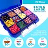 12 Compartment Large Pill Case with Airtight Seal - Silicone Gasket Waterproof Med Box with Medication Map (Blue 2 Pack) view 2