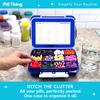 12 Compartment Large Pill Case with Airtight Seal - Silicone Gasket Waterproof Med Box with Medication Map (Blue 2 Pack) view 4