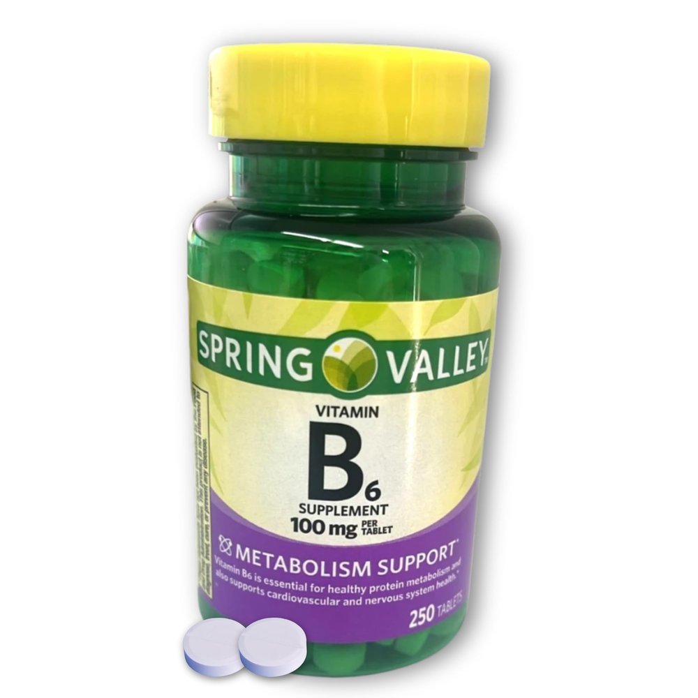 FUSION SHOP STORE Smart choices, meaningful life! Vitamin B6 Tablets 100mg- Essential Nutrient for Energy & Brain Function, 250ct (Pack of 1)