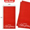 100 Pcs Merry Christmas Guest Napkins Disposable Paper Xmas Dinner Hand Napkin Towel for Home Powder Room Wedding Party Decorative Fingertip Towels view 3