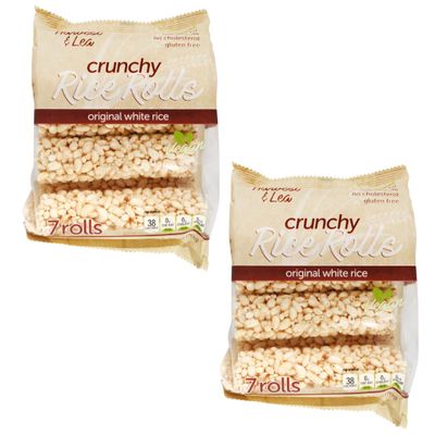 Harvest & Leaf Natural Crunchy Rice Rolls Original White Rice Healthy Snack 7 Rolls 2.5 oz (70 g) (Pack of 2)