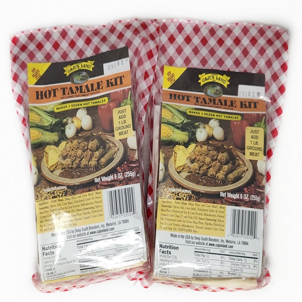 2 Pack of Family Owned New Orleans Cajun Land Seasoning Rice Entree Mix (9oz, Hot Tamale Kit, Just add Ground Beef)