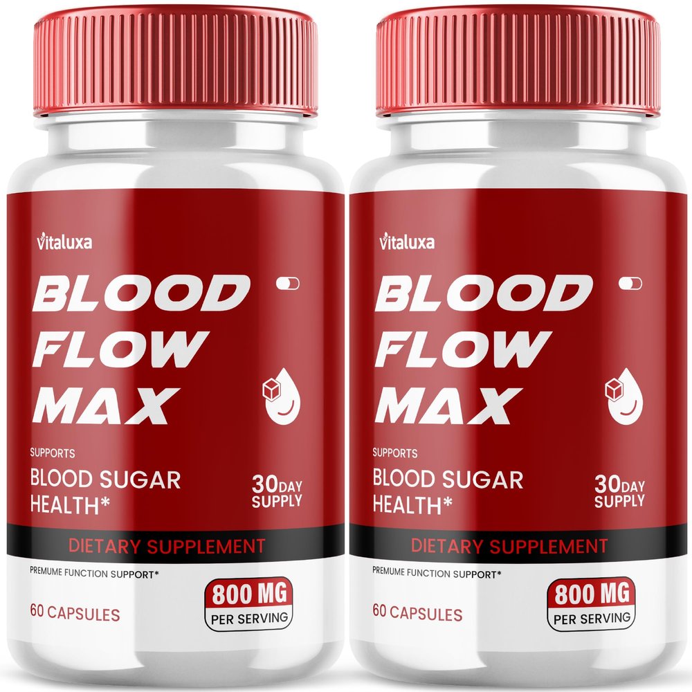 (2 Pack) Blood Flow Max Capsules, Blood Flow Max Supplement with Advanced Strength for Premium Management Support, Vitamin with Overall Advanced Health and Wellness, Official Formula (120 Capsules)