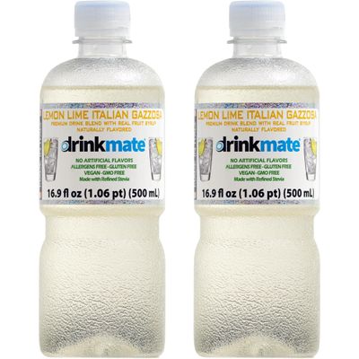 Drinkmate Lemon Lime Gazzosa Premium Italian Drink Mix | Contains 88% Real Fruit Juice (16.9 fl. oz., Pack of 2)