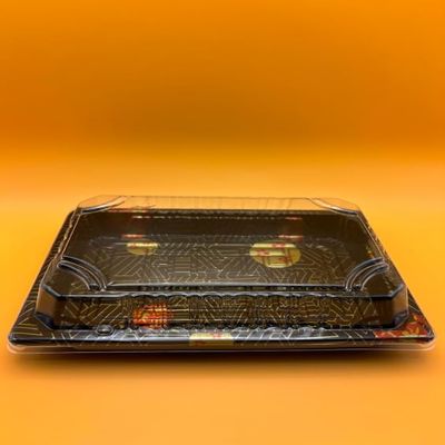 Large Sushi Trays with Lids 6.5 X 4.5 inch - Disposable Sushi Containers, Plastic To Go Containers (200)