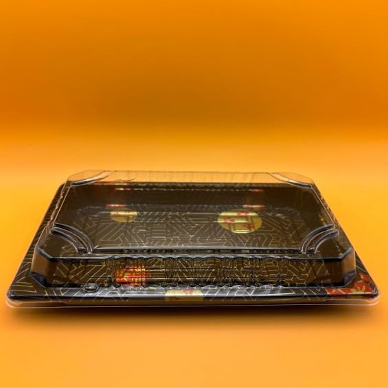 Large Sushi Trays with Lids 6.5 X 4.5 inch - Disposable Sushi Containers, Plastic To Go Containers (200)