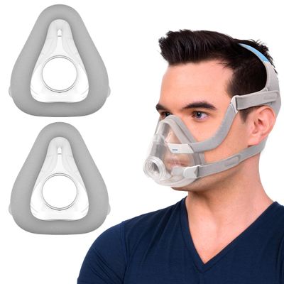 2 Packs Replacement Memory Foam Mask Cushion (M) for Airtouch F20, Comes with 2 Packs CPAP Mask Liners - F20 Full Face Masks Medium - Optimized Comfort & Secure Seal with New Version Memory Foam (M)