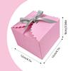 15PCS Small Gift Boxes, Pink Gift Box with Grey Ribbon Wedding Favor Boxes Fancy Gift Boxes with Lids for Women Anniverary,Birthday,Party,Homemade Chocolate Cookie, 4.7x4.7x3.5 inch(L,Pink) view 2