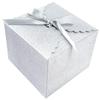 15PCS Small Gift Boxes, Silver Gift Box with Grey Ribbon Wedding Favor Boxes Fancy Gift Boxes with Lids for Anniverary,Birthday,Party,Homemade Chocolate Cookie, 4.7x4.7x3.5 inch(L,Silver) view 1