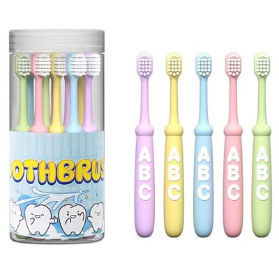 10pcs Kids Toothbrush Soft Bristle Toothbrush for Kids Colorful Letter Rubberized Handle 6-12 Years Old Boys and Girls