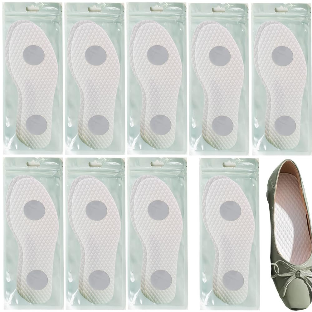 10Pairs Luxury Individually Wrapped self-Adhesive Travel Disposable Shoe Inserts; Anti Displacement Breathable Shoe Liners;Odor Eliminator Inserts for Travel,Hiking,Running,Daily Use (43: 26.5cm)