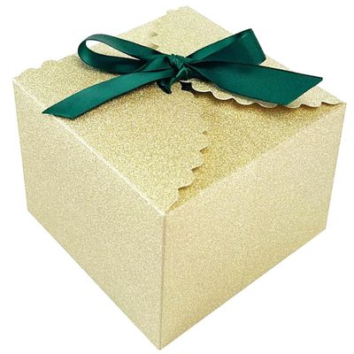 15PCS Small Gift Boxes, Gold Gift Box with Jasper Ribbon Wedding Favor Boxes Fancy Gift Boxes with Lids for Anniverary,Birthday,Party,Homemade Chocolate Cookie, 4.7x4.7x3.5 inch(L,Gold)