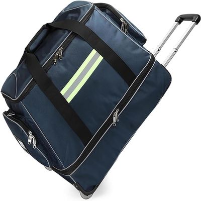 IOCCIOBB Emergency First Aid Bag, Portable First Aid Bag High Capacity Backpack, Waterproof Trolley Rolling Medical Bag,(Bag Only)(Blue)