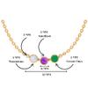 ABSHEL Moonstone, Amethyst & Green Onyx Necklace for Women - 18K Gold Vermeil, Certified S925 Classic Statement Necklace Gold Jewelry for Women - Mothers Day Gifts for Mom Wife view 2