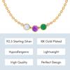 ABSHEL Moonstone, Amethyst & Green Onyx Necklace for Women - 18K Gold Vermeil, Certified S925 Classic Statement Necklace Gold Jewelry for Women - Mothers Day Gifts for Mom Wife view 3