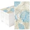 100pcs Sea Fans Guest Napkins Disposable Paper Pack Coastal Napkins for Summer Bathroom Powder Room Wedding Anniversary Holiday Bridal & Baby Shower Decorative Towels view 1
