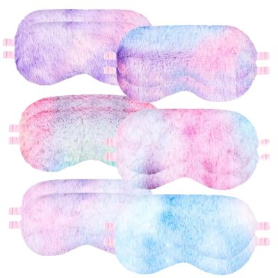 12-Pack Colorful Tie-Dye Plush Sleep Masks For Women & Girls, Pattern Eye Covers, Ideal For Party Favors, Travel, And Rest