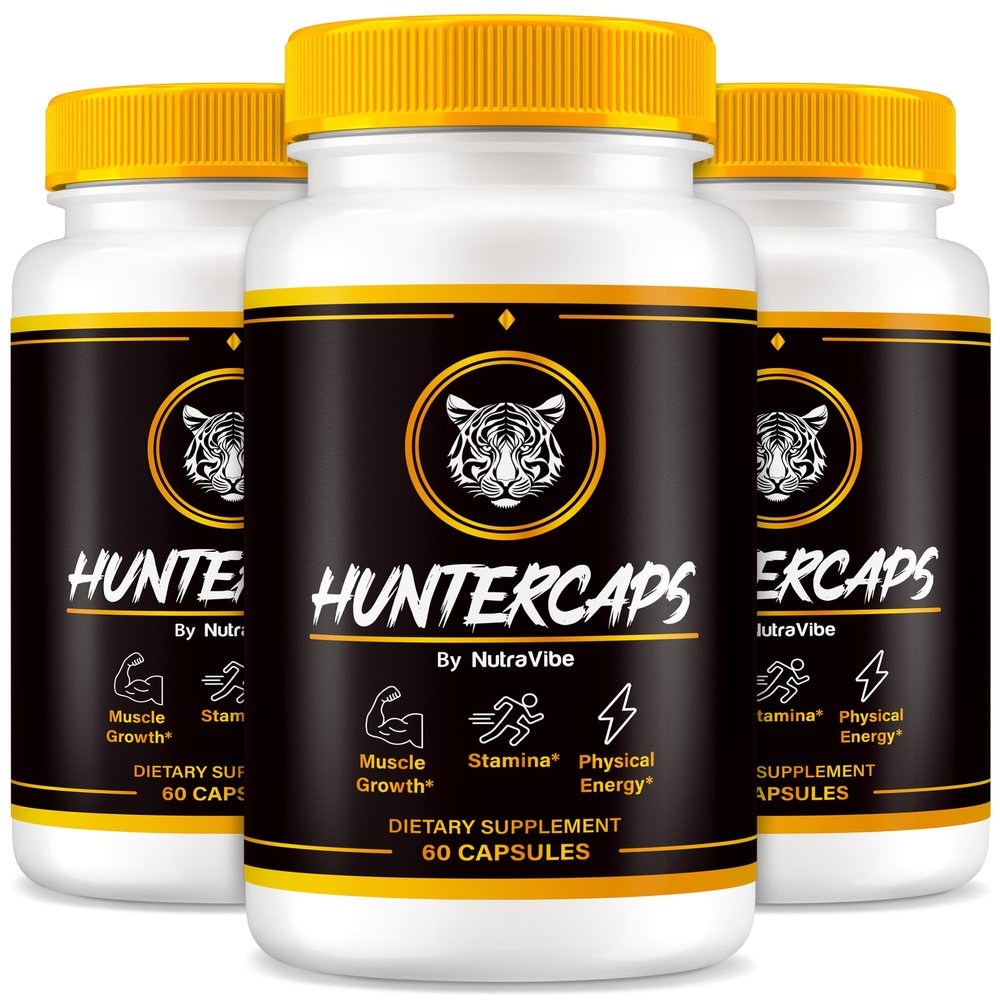 (3 Pack) Hunter Caps for Men Official HunterCaps, Premium Support for Peak Performance, Energy Levels and Lasting Stamina, Made with All-Natural Ingredients, Easy-to-Swallow ME Pills (180 Capsules)