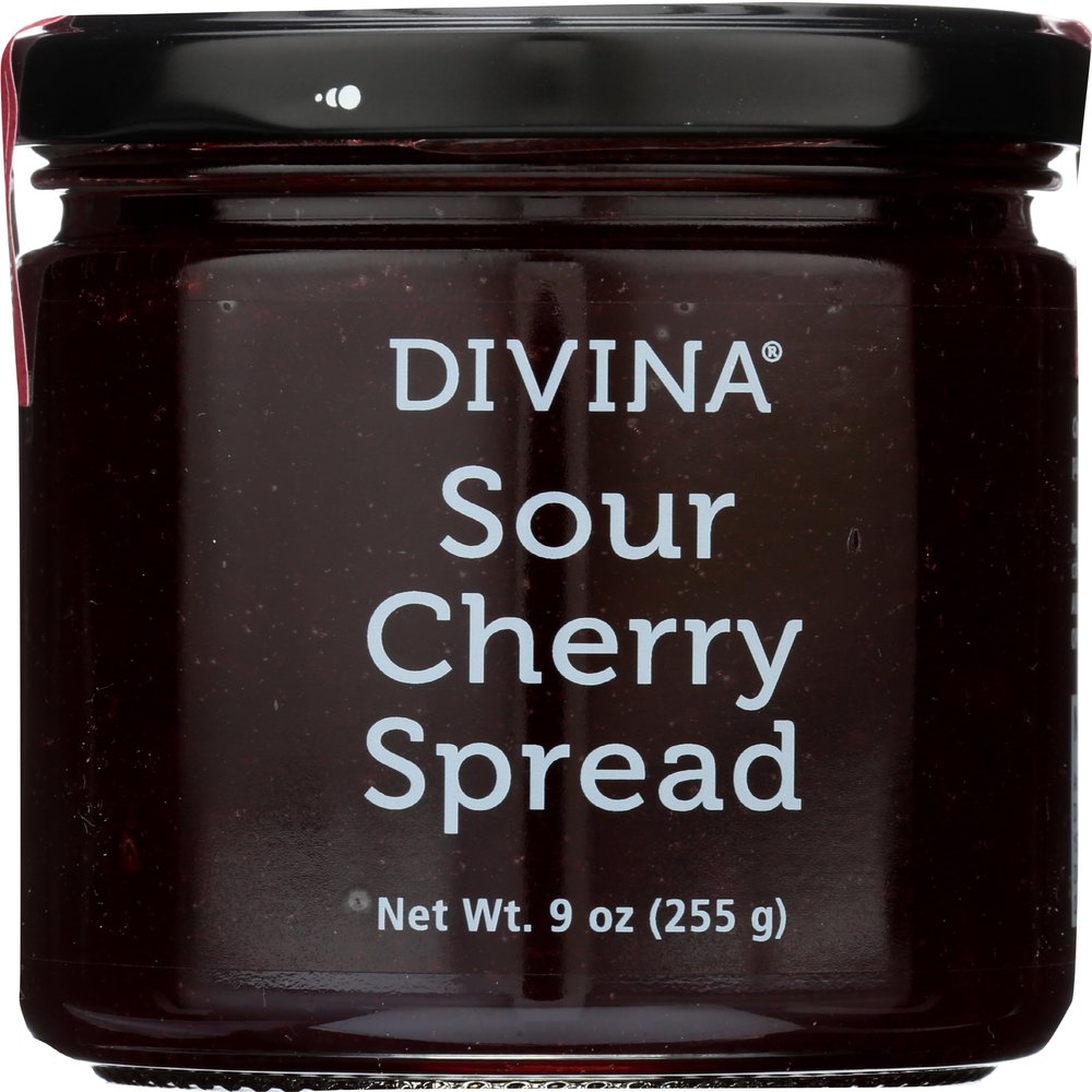 Divina Sour Cherry Spread, May Contains Pits, Zero Trans Fat, Cholesterol Free, 9 Ounces (Pack Of 12)