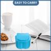 Anneome Denture Box with Hanging Net Container for Easy Cleaning and Storage Light Blue Case for False Teeth Portable and Convenient for Home Travel Use view 2