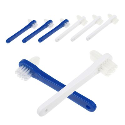 VALICLUD 8pcs Dual-Head Portable Travel Toothbrush Set for Boys and Girls and Adults Mini Size for False Teeth and Retainers Compact Tooth Cleaning Brush for-The-Go Oral Care