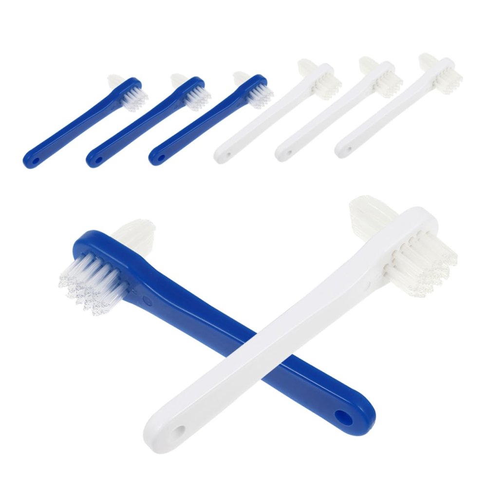 VALICLUD 8pcs Dual-Head Portable Travel Toothbrush Set for Boys and Girls and Adults Mini Size for False Teeth and Retainers Compact Tooth Cleaning Brush for-The-Go Oral Care