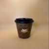 12OZ Brown Design Paper Hot Cups with Black Dome Lids for Coffee, Disposable Cups (500) view 1