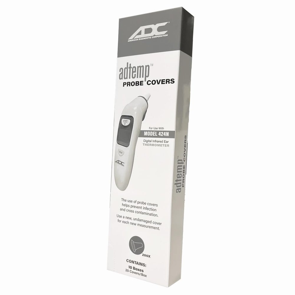 ADC Adtemp 424N Tympanic Ear Thermometer Disposable Probe Covers, Box of 200