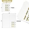 100 Pcs Christmas Ho Ho Ho Cocktail Beverage Napkins Disposable Paper Xmas Gold Foil Dessert Napkin Holiday Party Supplies Decor view 2