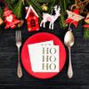 100 Pcs Christmas Ho Ho Ho Cocktail Beverage Napkins Disposable Paper Xmas Gold Foil Dessert Napkin Holiday Party Supplies Decor view 3