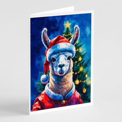 Caroline's Treasures Llama Christmas Greeting Cards Pack of 8 Blank Cards with Envelopes Whimsical A7 Size 5x7 Blank Note Cards