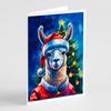 Caroline's Treasures Llama Christmas Greeting Cards Pack of 8 Blank Cards with Envelopes Whimsical A7 Size 5x7 Blank Note Cards view 1