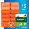SCRUBIT Reusable Sponges for Dishes - 12 Pack Microfiber Sponges Kitchen Dish Scrubber, Machine Washable & Non-Scratch Scrubbers (Orange) view 2
