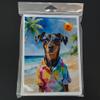 Caroline's Treasures Doberman Pinscher Summer Beach Time Greeting Cards Pack of 8 Blank Cards with Envelopes Whimsical A7 Size 5x7 view 3