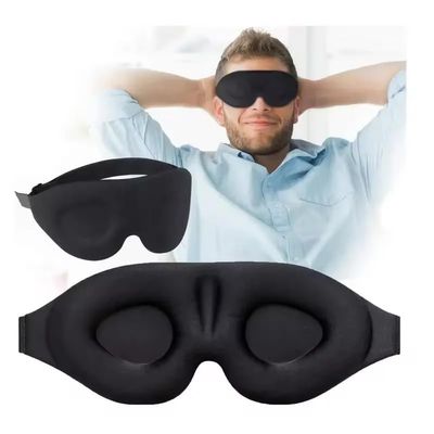 3D Contoured Memory Foam Sleep Mask Zero Pressure, Light-Blocking Eye Mask with Adjustable Strap for Travel, Side Sleepers & Naps