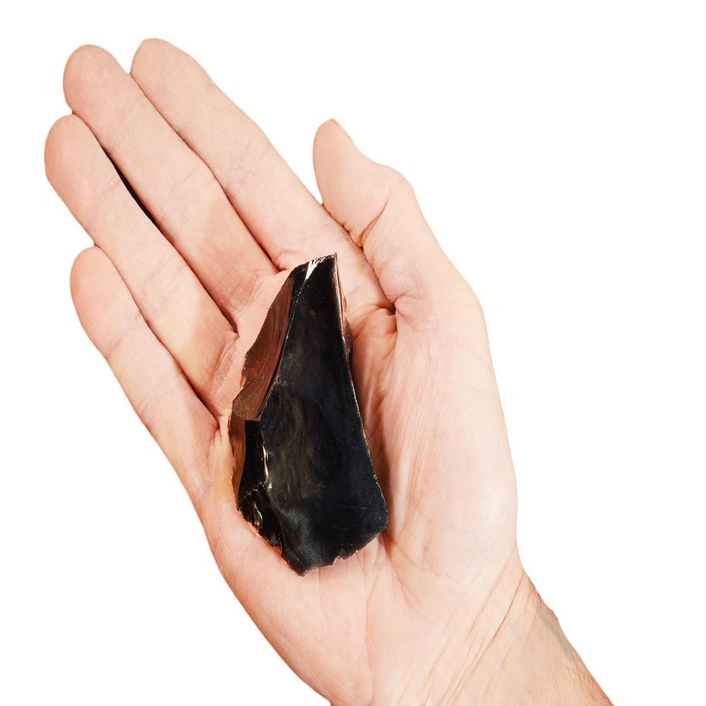 Rock Your Chakra Black Obsidian 2" 2-4 Oz Raw Rocks and Minerals Root Chakra Healing Crystal Metaphysical Stone