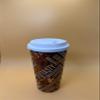 20OZ Brown Design Paper Hot Cups with White Dome Lids and Sleeves for Coffee, Disposable Cups for Drinks (500) view 2