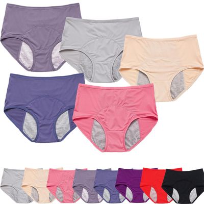 Leakproof Underwear Women, Leakproof Underwear For Women 60+, Plus Size Full Coverage Panties (5PCS-C,Medium)