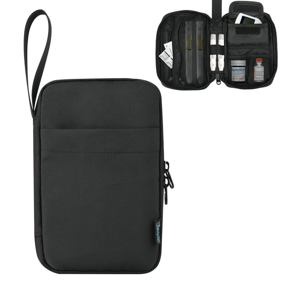 Beautyflier Diabetic Kit Carrying Bag, Diabetes Organizer Travel Case, Blood Glucose Meter Storage Bag Case, Medical Supplies Travel Bag for Glucose Meter, Lancet, Test Strips, Insulin and More