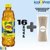 Lipton Half & Half Lemonade - Iced Tea 16.9 fl oz Plastic Bottle 16 Pack + 15 Sugarcane Disposable Straws by KOOL8SHOP Infinite Deals view 3
