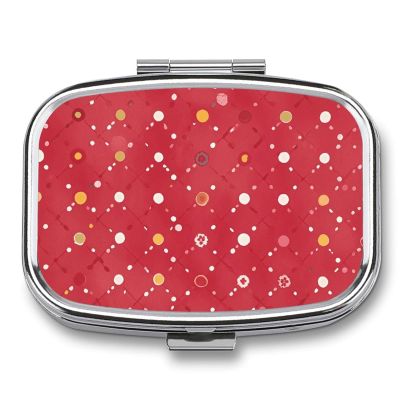 Red Polka Dot Travel Pill Organizer A Daily Pill Box for Supplements 2 Compartment Pill Case Convenient for Carrying and Storing Medicines Box