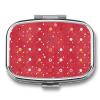 Red Polka Dot Travel Pill Organizer A Daily Pill Box for Supplements 2 Compartment Pill Case Convenient for Carrying and Storing Medicines Box view 1