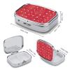 Red Polka Dot Travel Pill Organizer A Daily Pill Box for Supplements 2 Compartment Pill Case Convenient for Carrying and Storing Medicines Box view 2