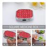 Red Polka Dot Travel Pill Organizer A Daily Pill Box for Supplements 2 Compartment Pill Case Convenient for Carrying and Storing Medicines Box view 4