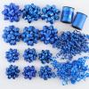 DYSHIPEN 16 Pcs Gift Bows,Bows for Gift Wrapping and Presents,2 Crimped Curling Ribbons,2 Curly Bows,Christmas Bows,for Parties, Birthdays, Weddings. (Blue, 3.5in+2.5in) view 1