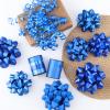 DYSHIPEN 16 Pcs Gift Bows,Bows for Gift Wrapping and Presents,2 Crimped Curling Ribbons,2 Curly Bows,Christmas Bows,for Parties, Birthdays, Weddings. (Blue, 3.5in+2.5in) view 3