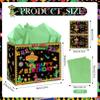 EIGHTSTATES Large Mexican Birthday Gift Bag Mexican Fiesta Birthday Gift Bag with Greeting Card & Tissue Paper Taco Cactus Themed Bday Decorations Supplies for Boys Girls Kids view 3