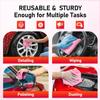 HOMERHYME Microfiber Cleaning Cloth, 150 Sheets Tear Away Shop Towels, Reusable Washable Microfiber Towels for Cars, Lint Free Cleaning Rags for Home, Automotive, Workshop & Garage 11.5"x11.5" Pink view 4